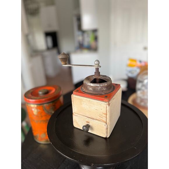 Vintage Wood & Metal Manual Coffee Grinder - Picture 2 of 4